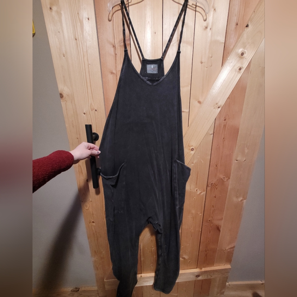 Free People Washed Black Hotshot Onesie
